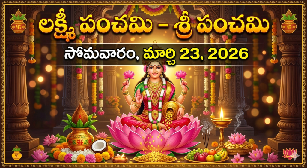 లక్ష్మీ పంచమి – శ్రీ పంచమి – సోమవారం మార్చి 23, 2026 / Lakshmi Panchami – Sri Panchami