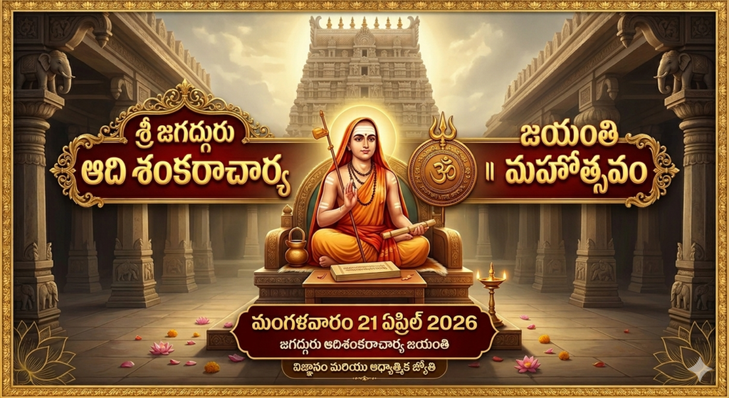 జగద్గురు ఆదిశంకరాచార్య జయంతి: భారతీయ ఆధ్యాత్మిక తేజోమూర్తి స్మరణ మంగళవారం 21 ఏప్రిల్ 2026