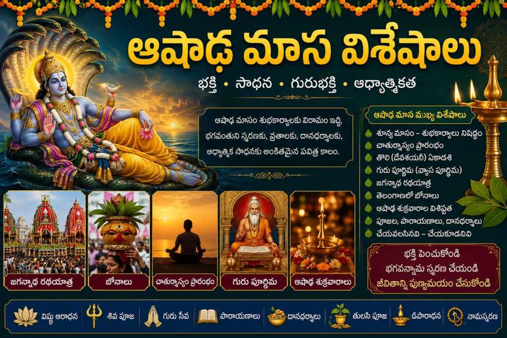 ఆషాఢ మాస విశేషాలు మరియు ప్రాముఖ్యత