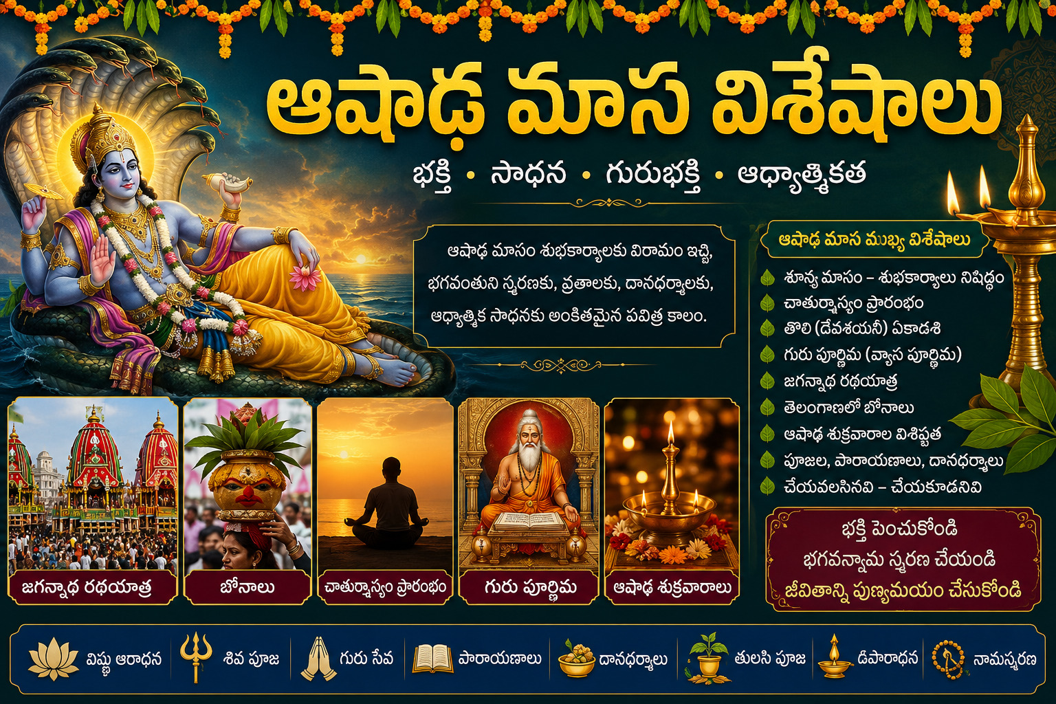 ఆషాఢ మాస విశేషాలు మరియు ప్రాముఖ్యత