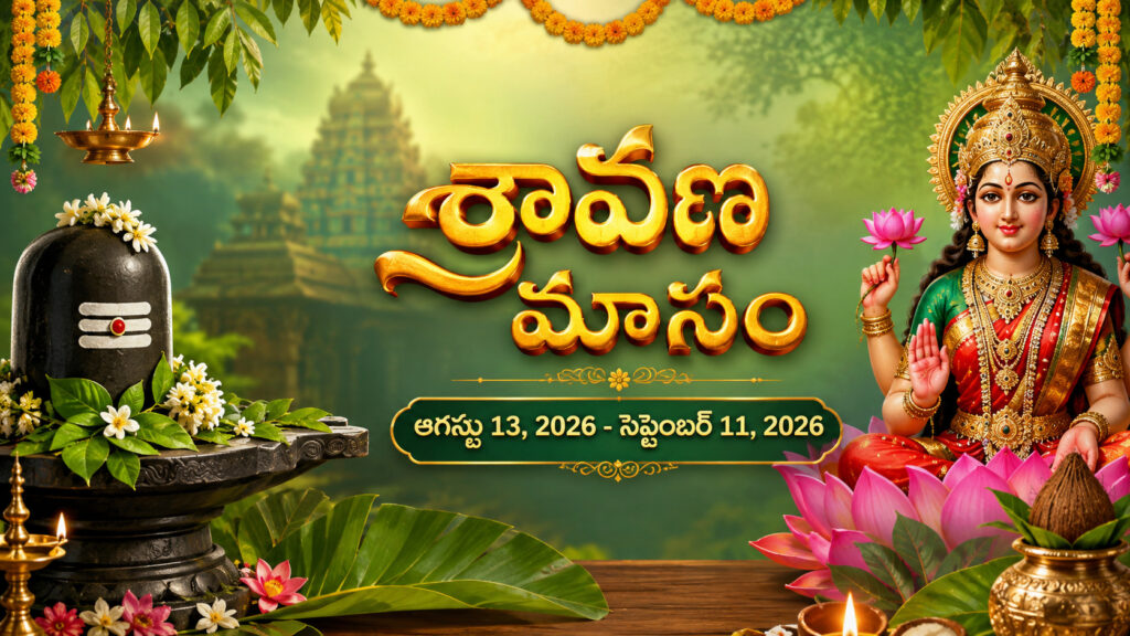 శ్రావణ మాసం- గురువారం 13 ఆగస్టు , 2026 – శుక్రవారం సెప్టెంబర్ 11, 2026