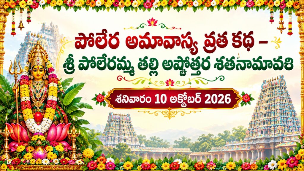పోలేర అమావాస్య వ్రత కథ మరియు శ్రీ పోలేరమ్మ తల్లి అష్టోత్తర శతనామావళి – 108 నామాలు Poleramma-Devotional-Festival-Poster